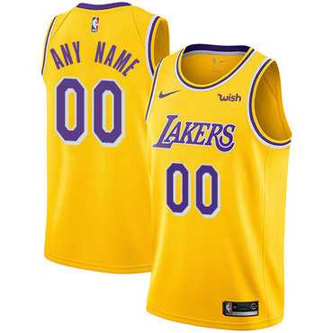 Men%27s Nike Custom Los Angeles Lakers Gold NBA Swingman Icon Edition Jersey